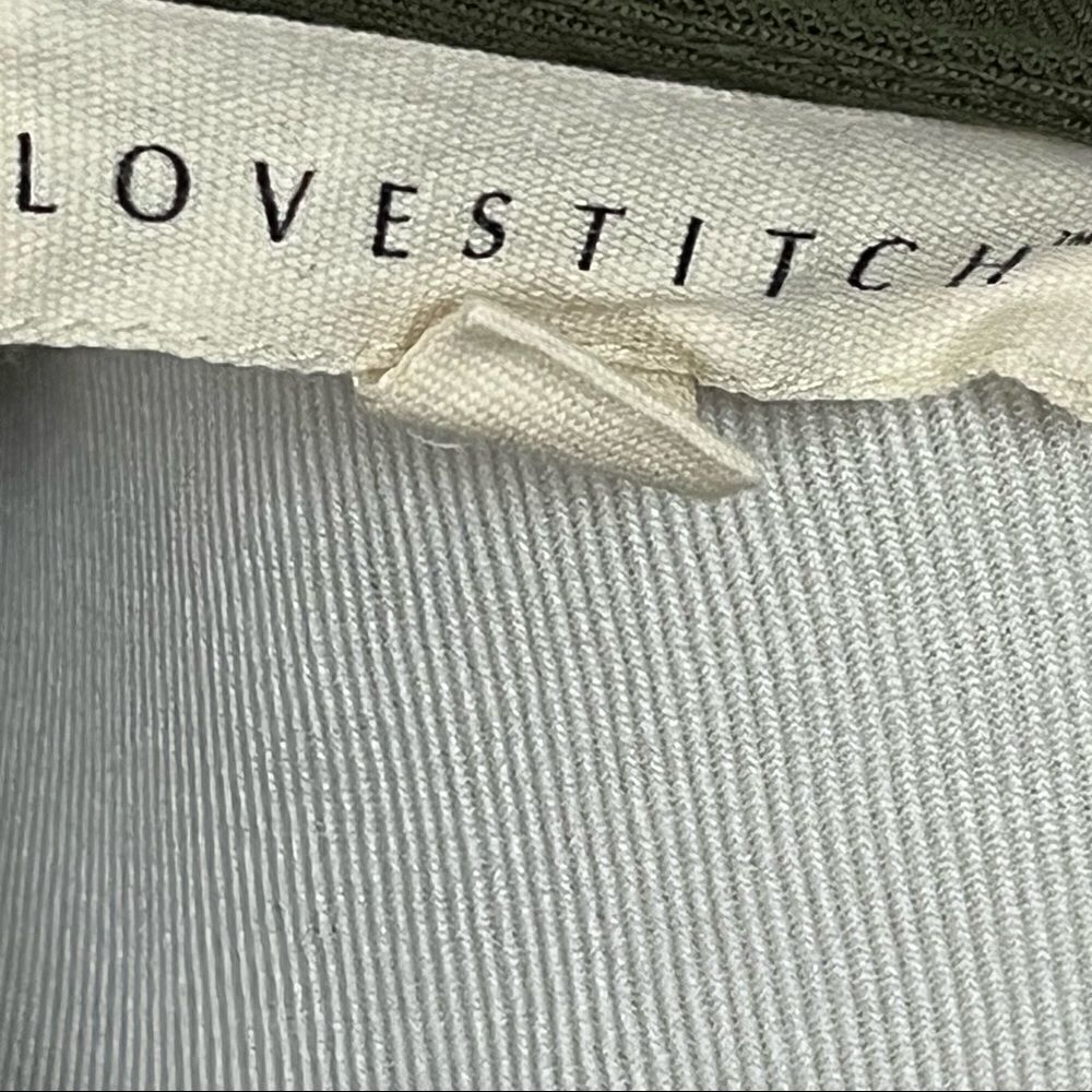 Lovestitch Olive Green Short Sleeve Tie Front Boxy Fit Top S - Picture 6 of 8